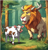 Short stories for kids: The Strong Cows AND The Lion | StorySangam