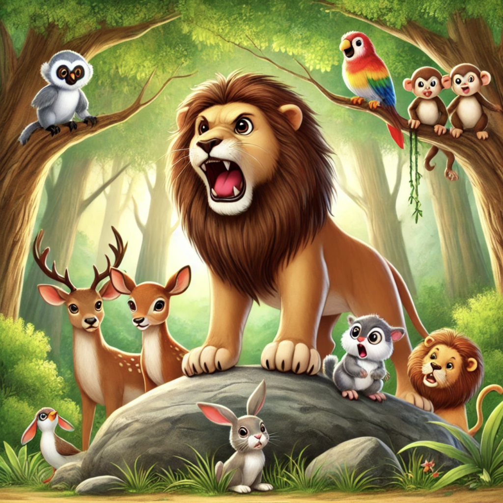 clever rabbit and the lion story animals afraid of lion