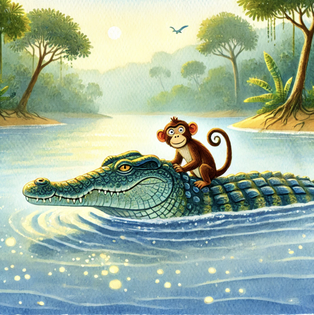 Monkey and crocodile