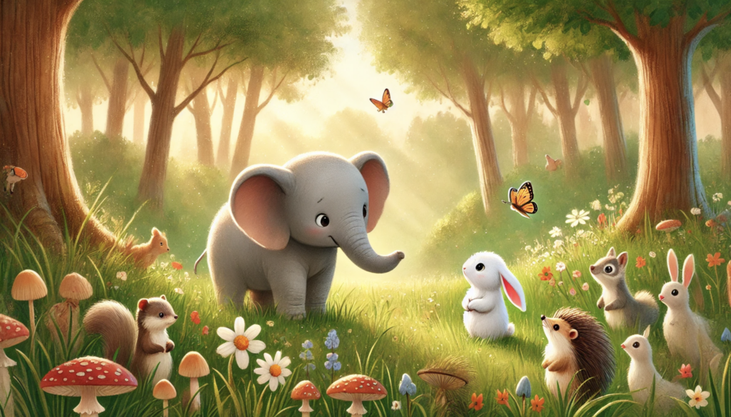 animals refusing elephant friendship illustration