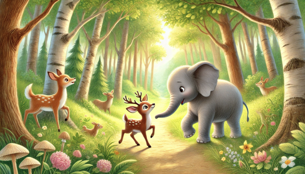 The Elephant and Friends Story in English