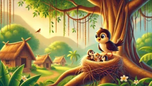 brave little sparrow story illustration