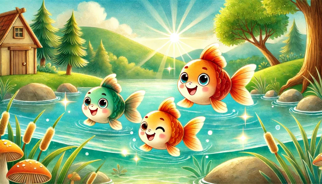 Fish living in peaceful pond