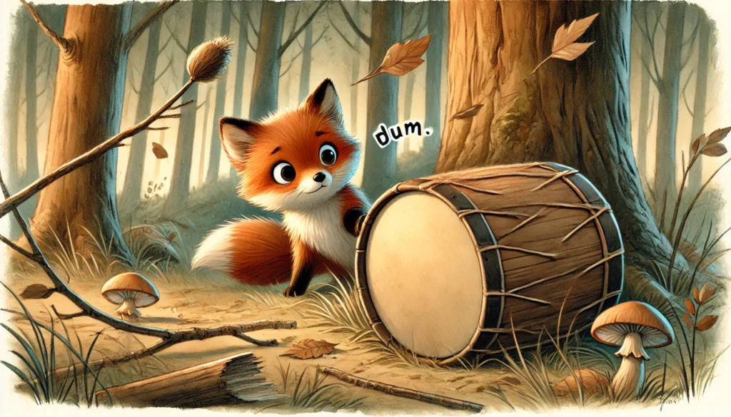 Fox discovering drum