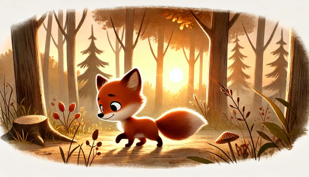 Fox walking in forest
