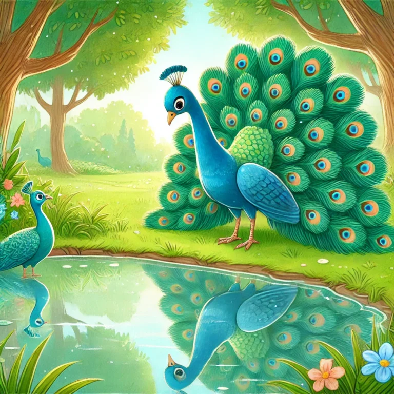 Peacock admiring himself